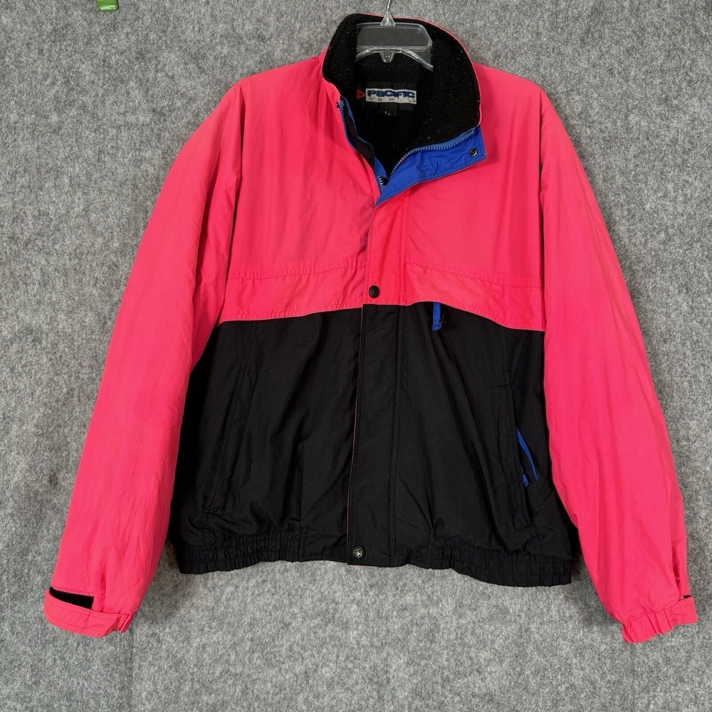 Vtg Pacific Trail Ski Neon Outdoor 80s Puffer Jacket Mens Large Winter Snow